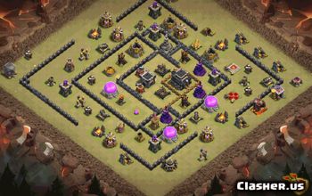 town hall 9, trophy/war base layout #34702