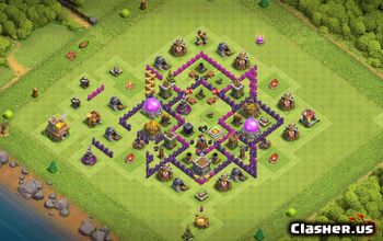 town hall 7, trophy/war base layout #34779