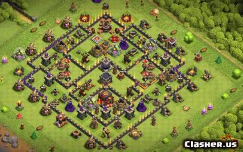 town hall 10, trophy/war base layout #34815