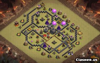 town hall 9, trophy/war base layout #34855