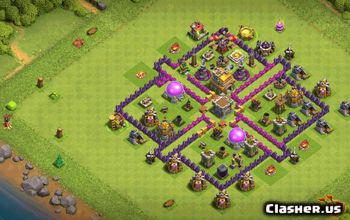 town hall 7, trophy/war base layout #34869