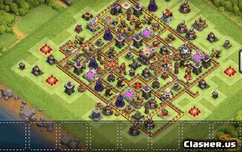 town hall 11, trophy/war base layout #34883