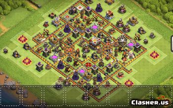 town hall 11, trophy/war base layout #34885