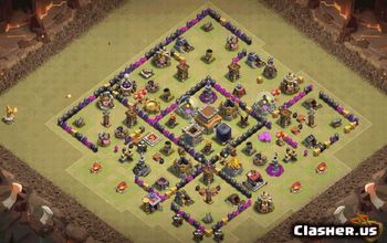 town hall 8, trophy/war base layout #34895