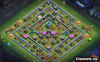 town hall 13, trophy/war/farming base layout #34987