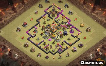 town hall 8, trophy/war base layout #34997