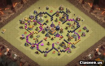 town hall 8, trophy/war base layout #35082