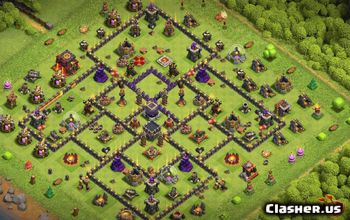 town hall 10, trophy/war base layout #35083