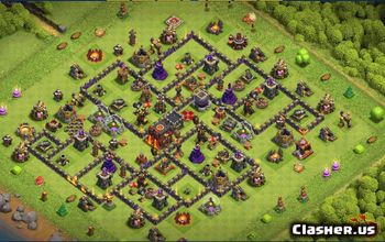 town hall 10, trophy/war base layout #35093