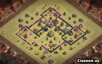 town hall 8, trophy/war base layout #35146