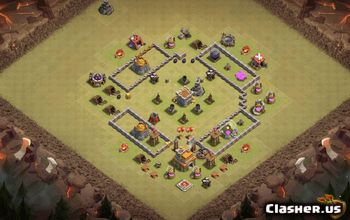 town hall 7, trophy/war base layout #35166