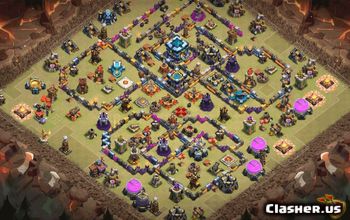 town hall 13, trophy/war base layout #35357