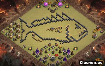 town hall 9, funny/progress base layout #35386