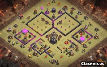 town hall 9, trophy/war base layout #35461