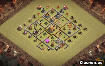 town hall 7, trophy/war base layout #35543