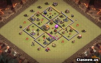 town hall 7, trophy/war base layout #35570
