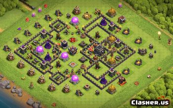 town hall 9, trophy/war base layout #35602