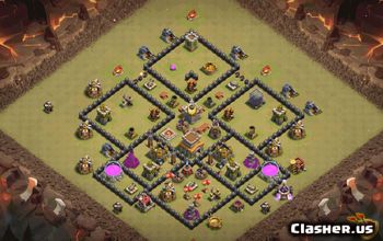 town hall 8, trophy/war base layout #35660