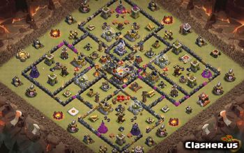 town hall 11, trophy/war base layout #35679