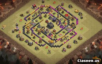 town hall 9, trophy/war base layout #35718