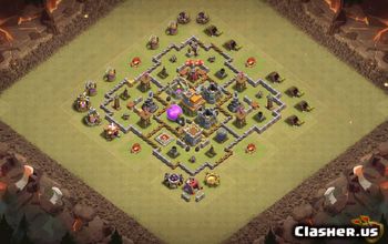 town hall 7, trophy/war/farming base layout #35754