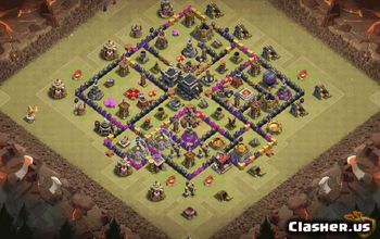 town hall 9, trophy/war base layout #35867