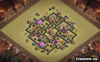 town hall 8, trophy/war base layout #35948