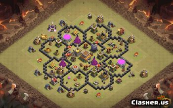 town hall 8, trophy/war base layout #35949