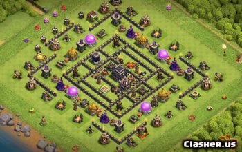 town hall 9, trophy/war base layout #35959