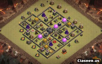 town hall 9, trophy/war base layout #35966