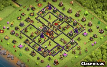 town hall 10, trophy/war base layout #36061