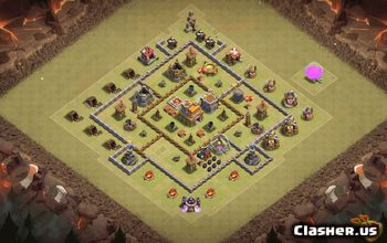 town hall 7, trophy/war base layout #36069