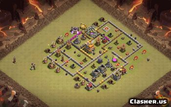 town hall 7, trophy/war base layout #36112