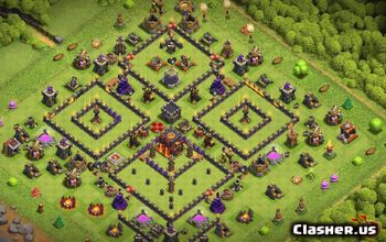 town hall 10, trophy/war base layout #36129