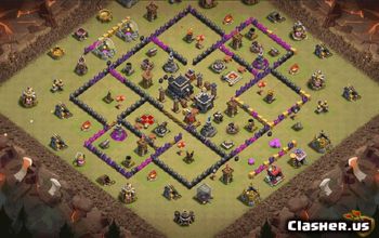 town hall 9, trophy/war base layout #36135