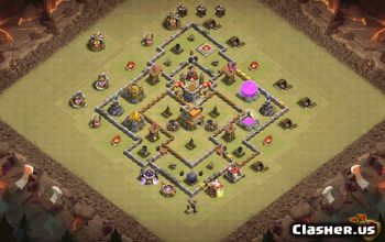 town hall 7, trophy/war base layout #36167