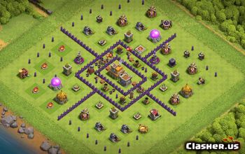 town hall 7, trophy/war base layout #36247