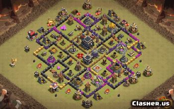 town hall 9, trophy/war base layout #36254