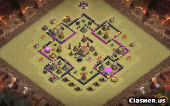 town hall 8, trophy/war base layout #36277