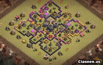 town hall 9, trophy/war base layout #36299
