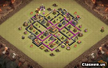 town hall 8, trophy/war base layout #36319