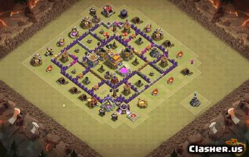 town hall 7, trophy/war base layout #36349
