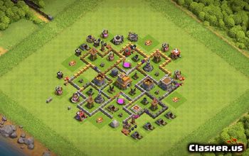 town hall 7, trophy/war base layout #36368