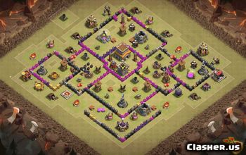 town hall 8, trophy/war base layout #36419