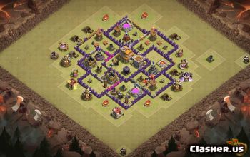 town hall 7, trophy/war base layout #36432