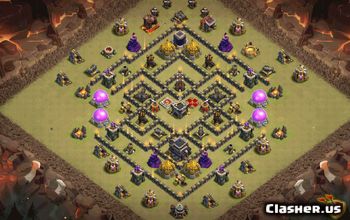 town hall 9, trophy/war base layout #36440