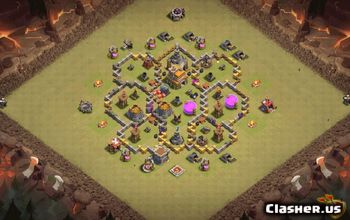 town hall 7, trophy/war base layout #36584