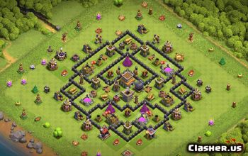 town hall 8, trophy/war base layout #36606