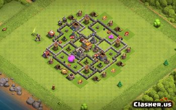 town hall 7, trophy/war base layout #36614