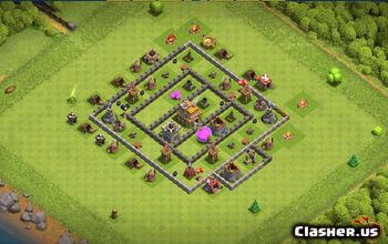 town hall 7, trophy/war base layout #36615
